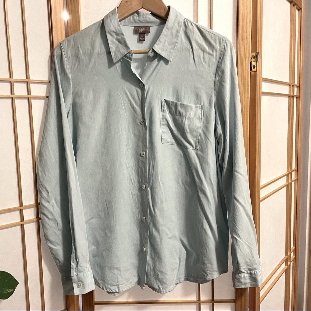 Light Blue Silk Button-Down ☁️